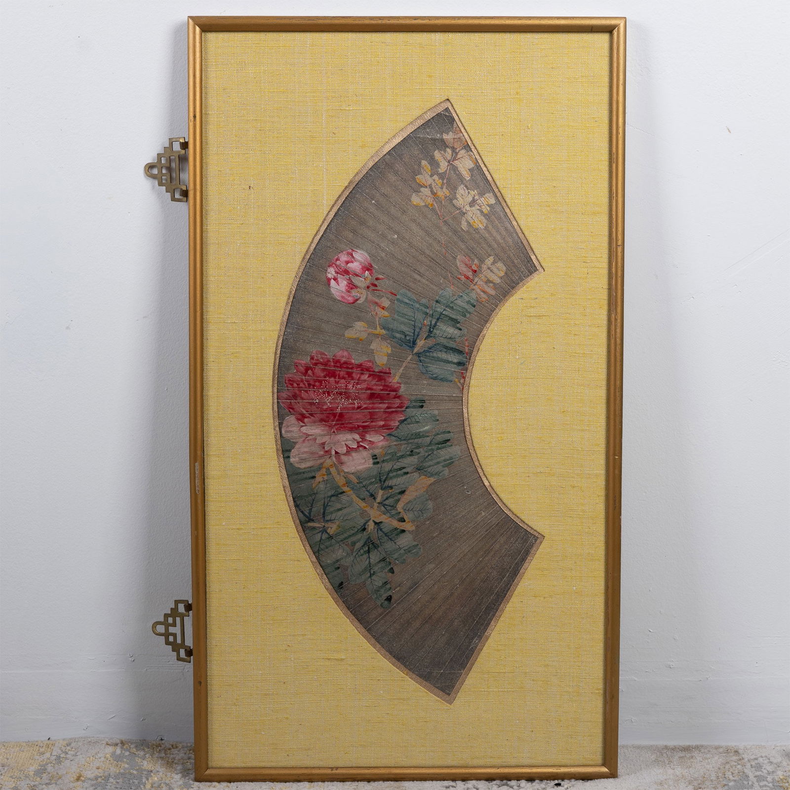 Antique Chinese Fan Painting with Floral Motif (1 of 4)