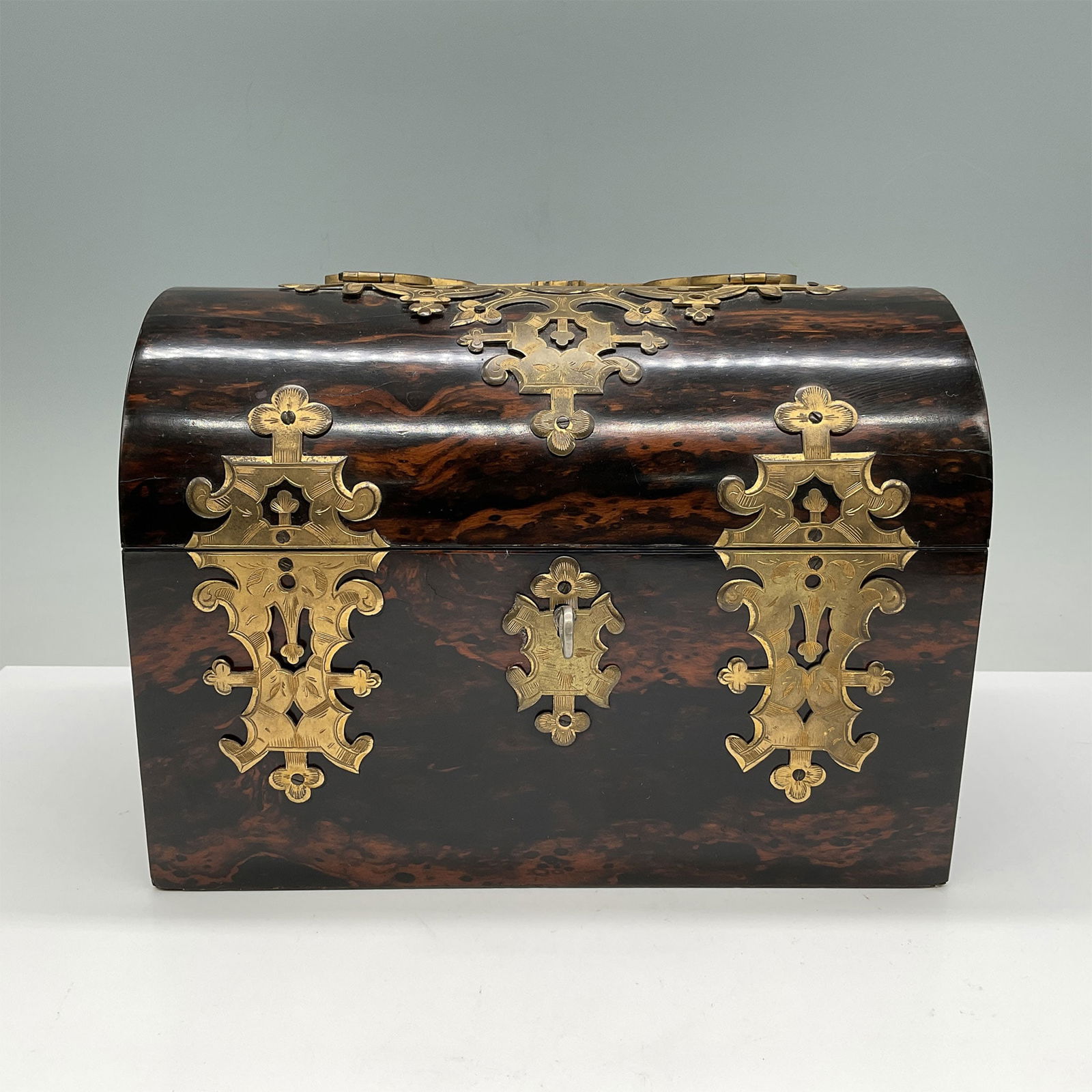 Victorian Rosewood and Brass Tea Caddy (1 of 4)