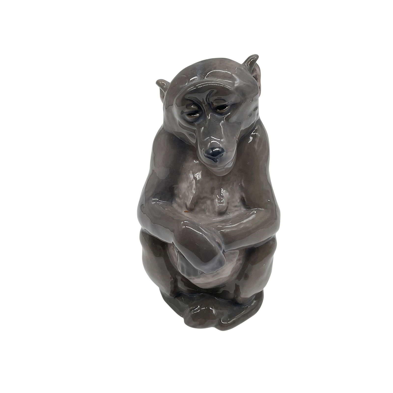 Royal Copenhagen Porcelain Sitting Baboon Figurine (1 of 3)