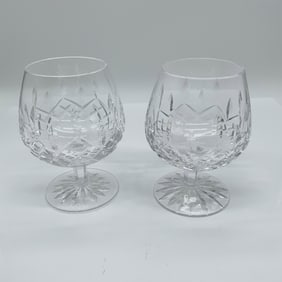 2pc Waterford Crystal Brandy Balloon Glasses
