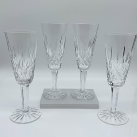 4pc Waterford Crystal Champagne Flutes