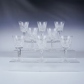 8pc Waterford Crystal Lismore Claret Wine Glasses