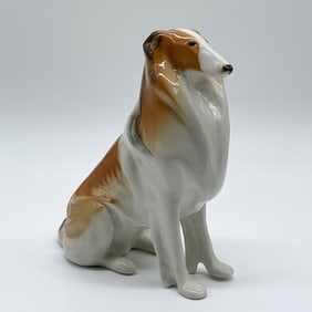 Lomonosov Russian Porcelain Borzoi Figurine