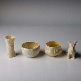 4pc Belleek Porcelain Assorted Miniatures