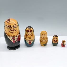 Hand-Painted Russian Political Nesting Dolls