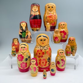 3pc Russian Handcrafted Matryoshka Nesting Dolls