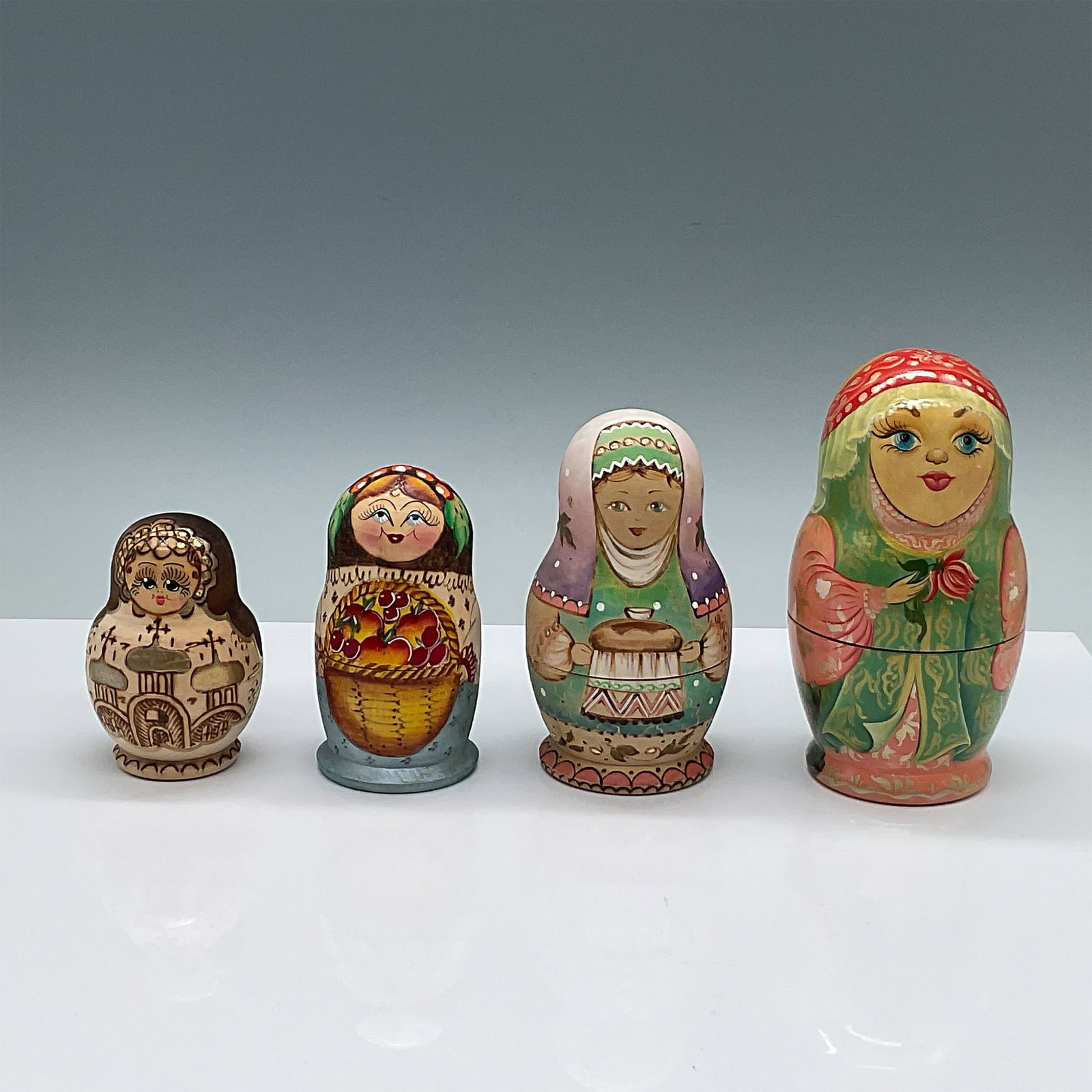 4pc Russian Handcrafted Matryoshka Nesting Dolls (1 of 3)
