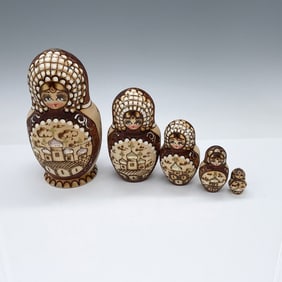 5pc Russian Handcrafted Matryoshka Nesting Dolls