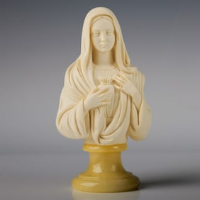 Signed A. Giannelli Sculpture of the Virgin Mary