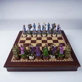 Purim Historical Chess Set with Wooden Board
