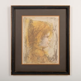 Edna Hibel, Original Color Lithograph on Paper, Signed