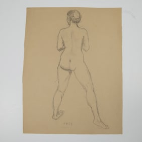 Original Graphite Drawing of a Nude Woman