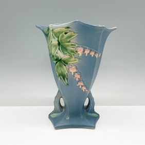 Roseville Pottery Bleeding Heart Blue Vase 968-8