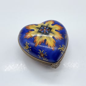 Limoges Imports Porcelain Heart Shaped Box