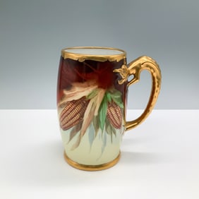 Brauer Studio Hand Painted Porcelain Tankard, Corn Design