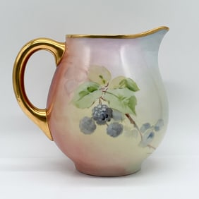 Hand-Painted Limoges WG & Co. France Floral Pitcher