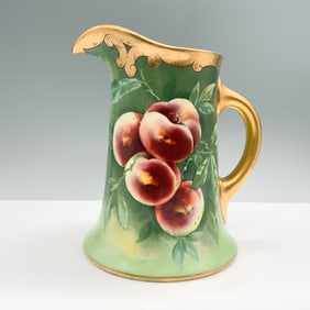 Limoges Hand Painted Pitcher with Peaches Design