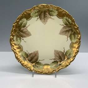 P&B Limoges Hand Painted Plate with Gilt Rim