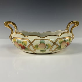 Pickard & Elite L. France Double Handle Bowl, Peaches Linear