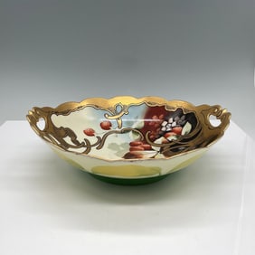 Pickard Bowl with Gilded Art Nouveau Accent, Strawberries