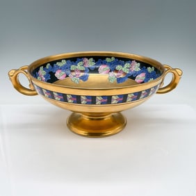 Pickard Footed Bowl, Gold Grapes and Pomegranates, Signed