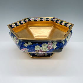 Pickard Footed Bowl, Purple Grapes and Pomegranates