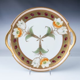 Pickard Hand-Painted Limoges Plate with Handles