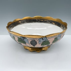 Pickard Limoges Footed Bowl, Floral Design, Arthur Passony