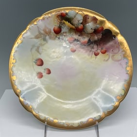 Pickard Limoges Hand-Painted Plate with Strawberries