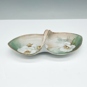 RS Prussia Double Dish with Floral Motif