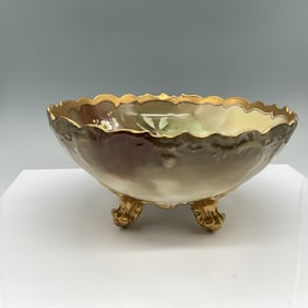T&V Hand-Painted Porcelain Footed Serving Bow