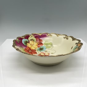Vienna China Scalloped Bowl with Nasturtium Design