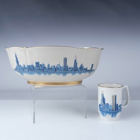 2pc Pickard Commemorative Chicago Skyline Bowl and Mug