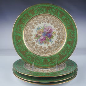 4pc Heinrich & Co Bavaria Floral Plates