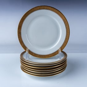 8pc Rosenthal Duchess Porcelain Gilded Plates
