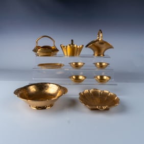 10pc European Gilded Etched Candy Dishes