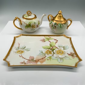 Pickard Hand-Painted Floral Tea Set with Tray