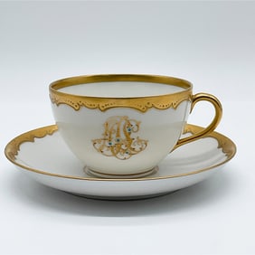 Haviland Limoges Pickard Porcelain Cup and Saucer
