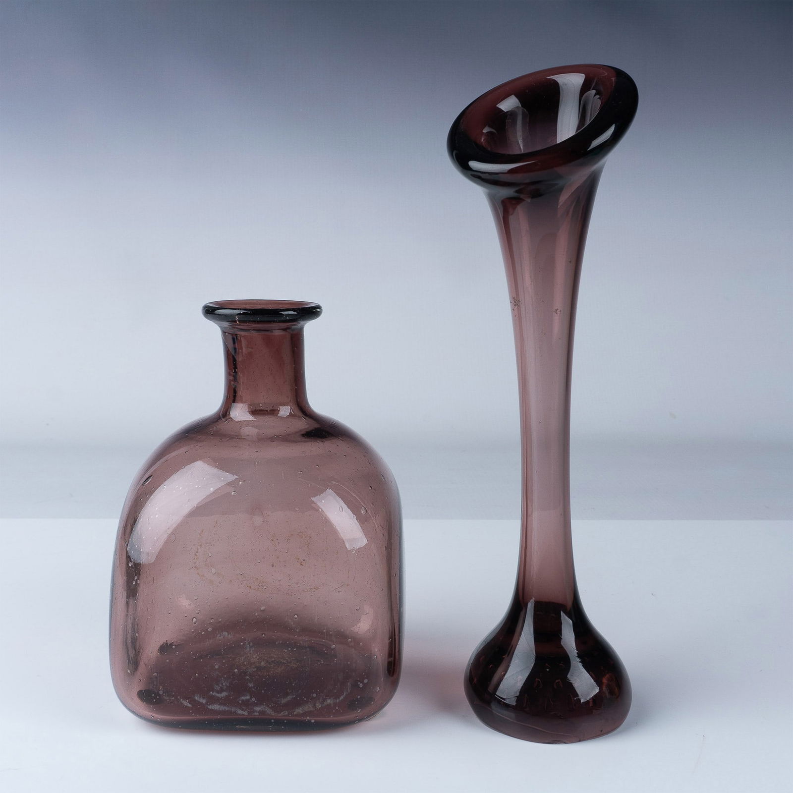 2pc Purple Art Glass Vases (1 of 4)