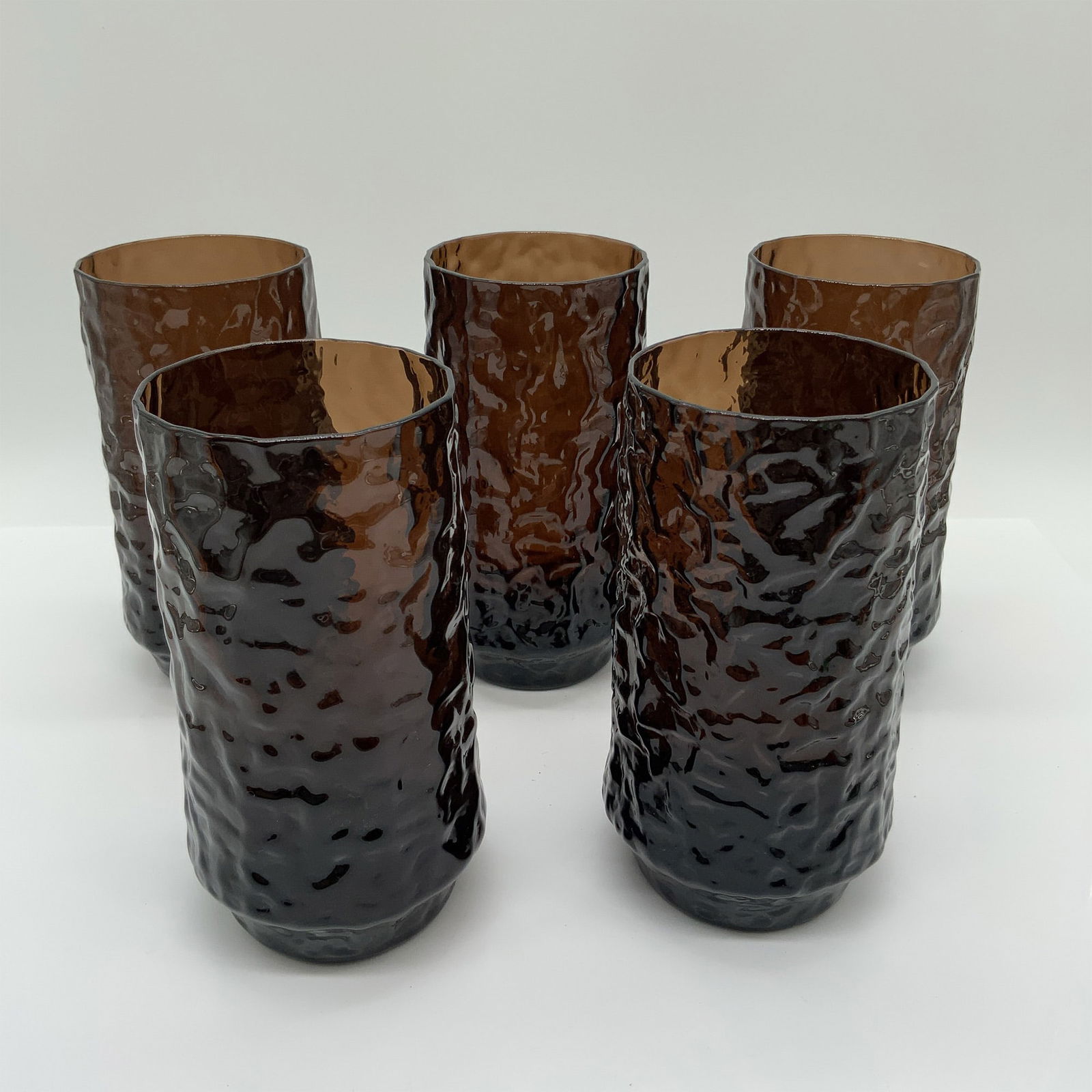 Lenox Tumblers, Impromptu, Amber Textured Glass (1 of 3)