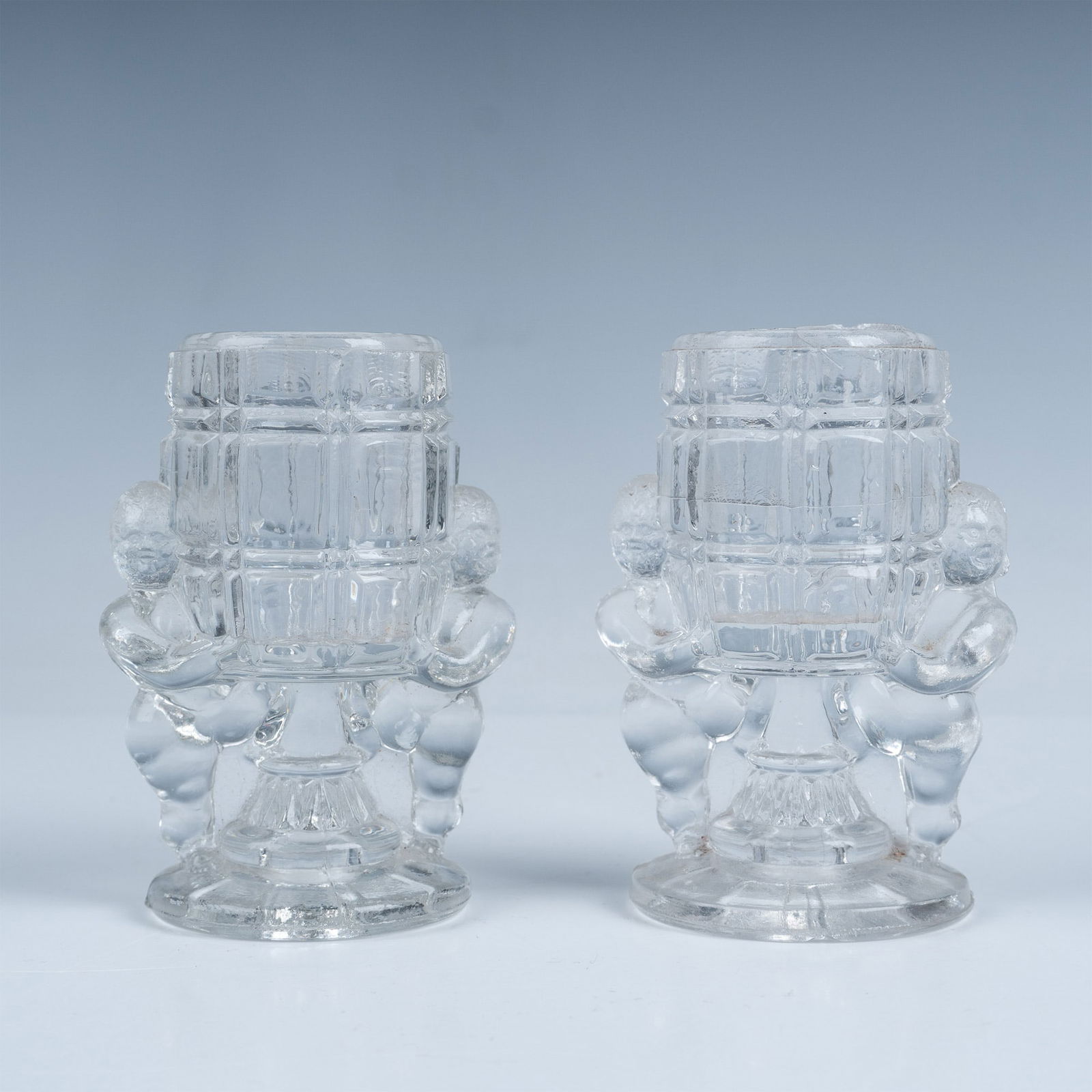 Pair of McKee Glass Peek-A-Boo Toothpick Holders (1 of 4)