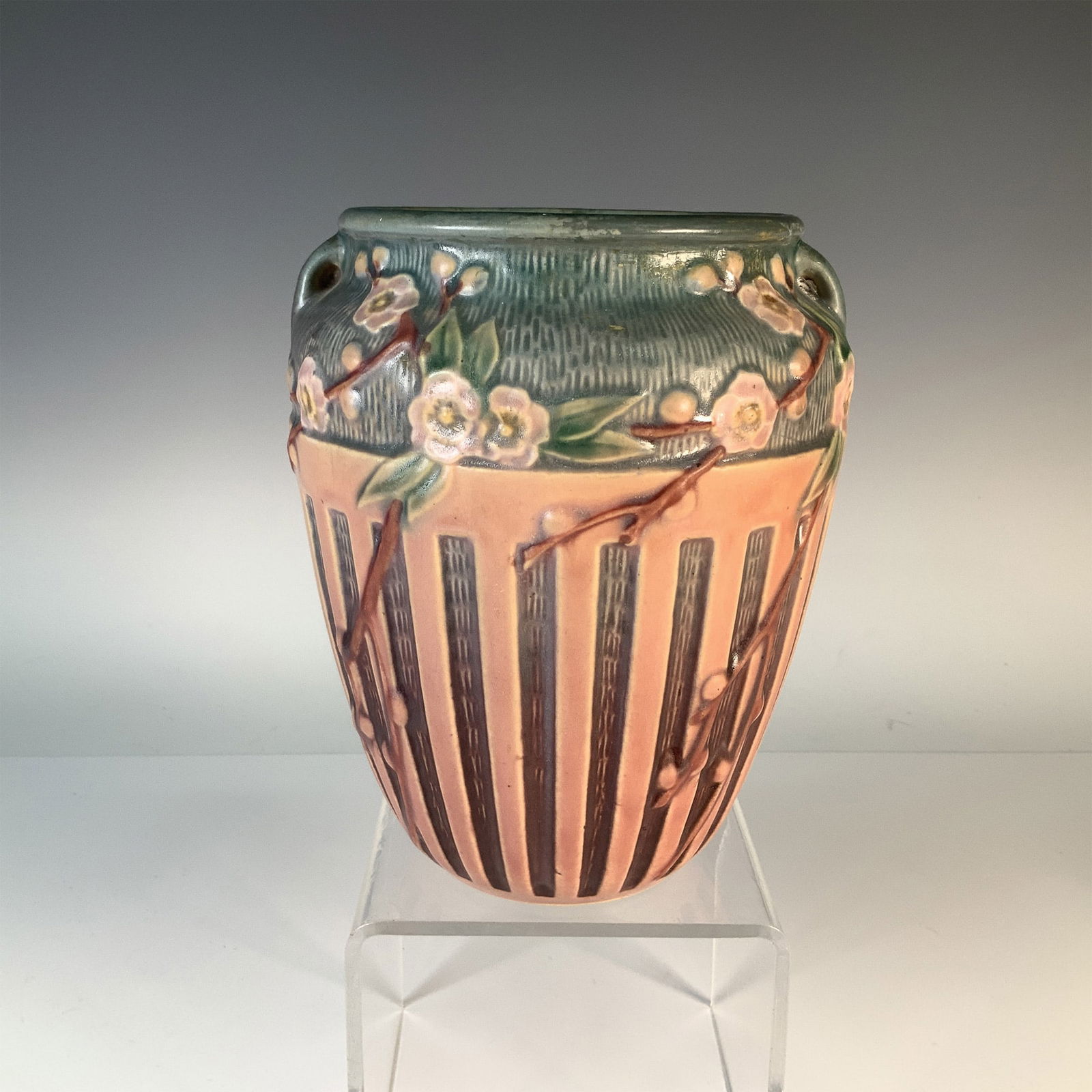 Roseville Pottery Vase, Cherry Blossom Pattern (1 of 3)