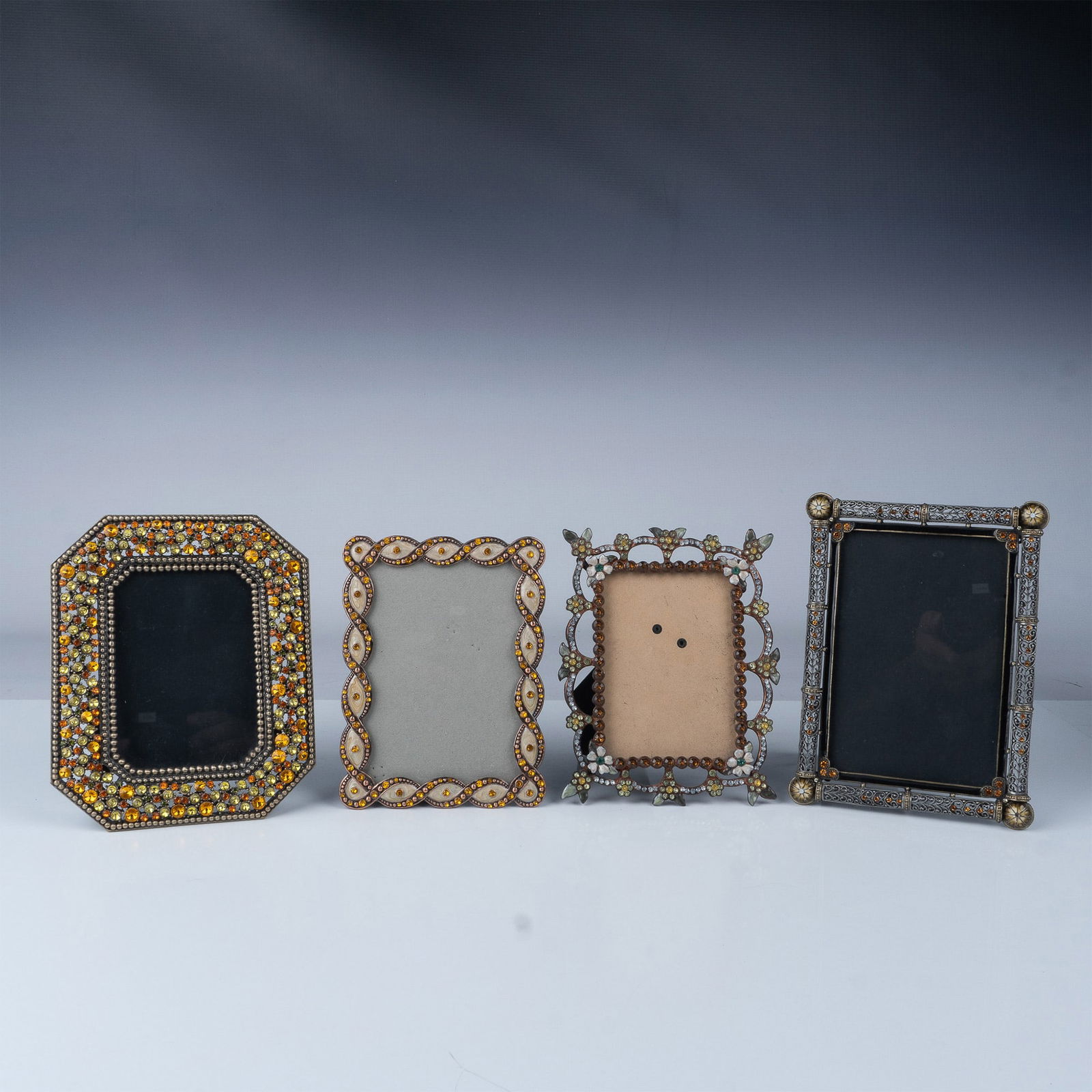 4pc Vintage Rhinestone-Encrusted Picture Frame Set (1 of 5)