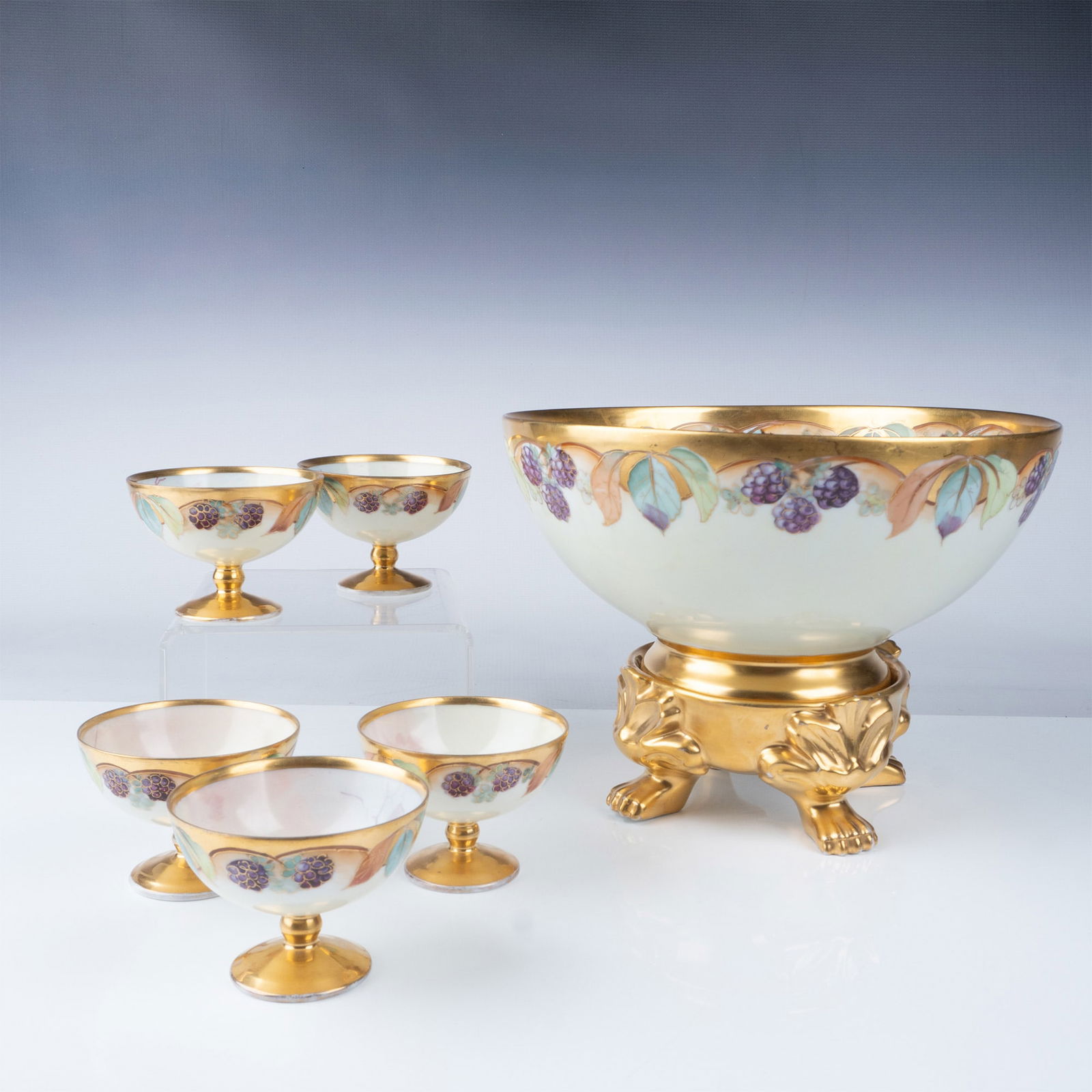 7pc Quality Art Store Punch Bowl Set, Chicago Marking (1 of 10)