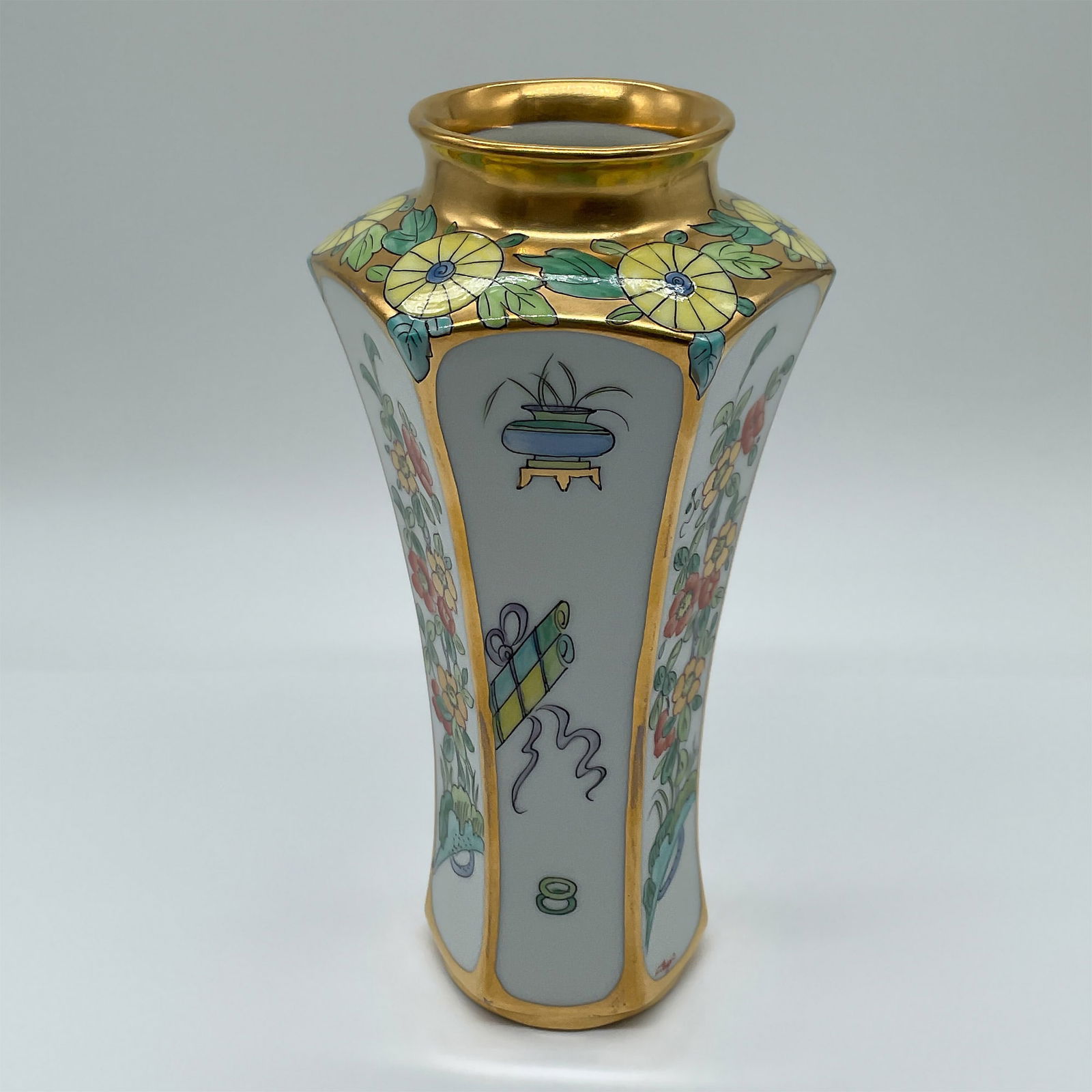 Pickard Handpainted Porcelain Vase, Asian Motif (1 of 4)