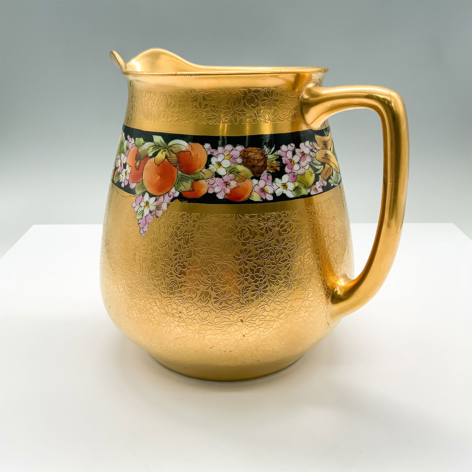 Pickard Bavaria Porcelain Pitcher, Fruit and Gold Tone (1 of 3)