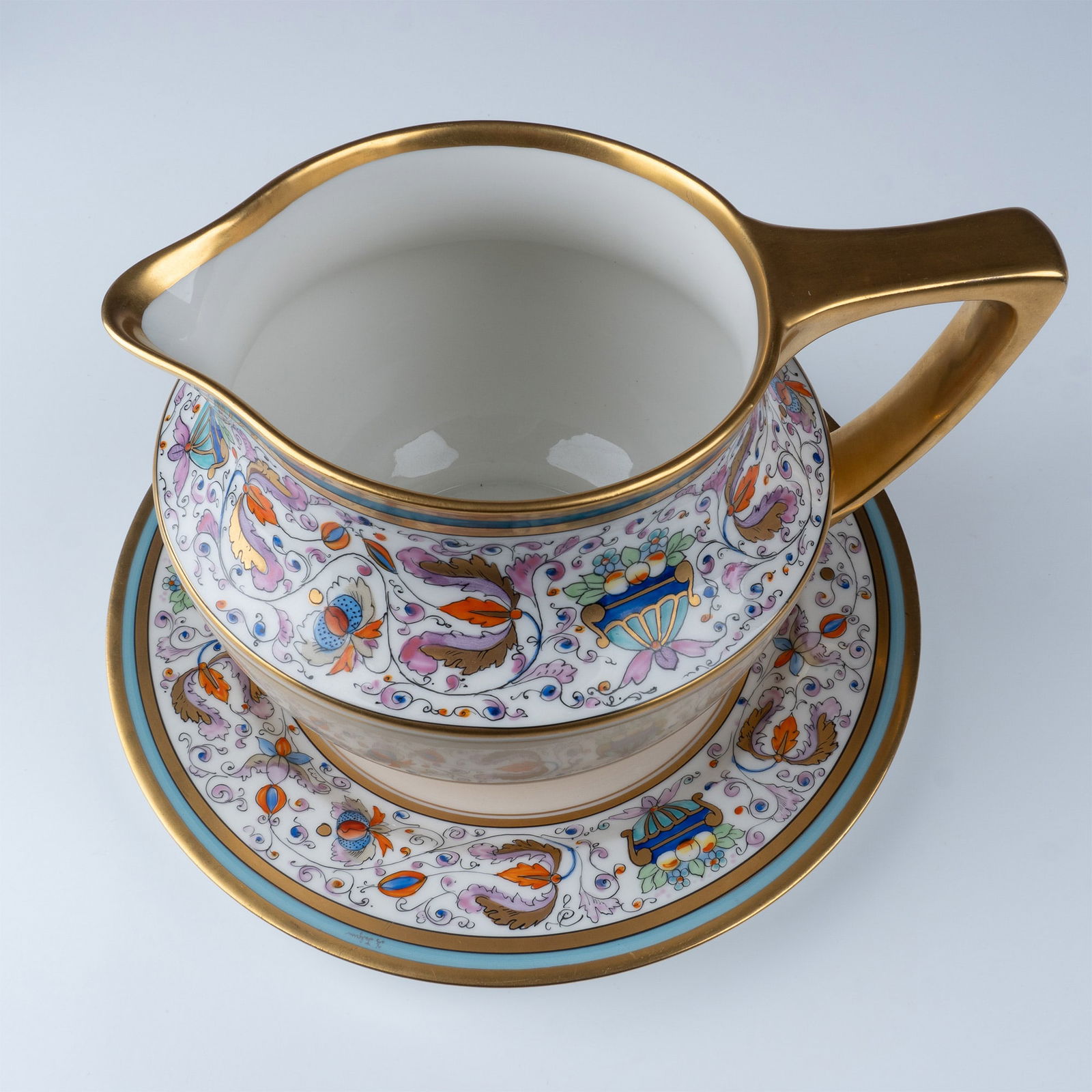 2pc Haviland Pickard Hand-Painted Porcelain Pitcher & Plate (1 of 7)