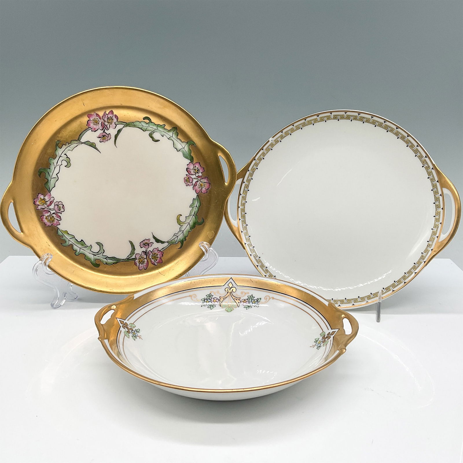 3pc Pickard, Haviland & Favorite Porcelain Handled Plates (1 of 2)