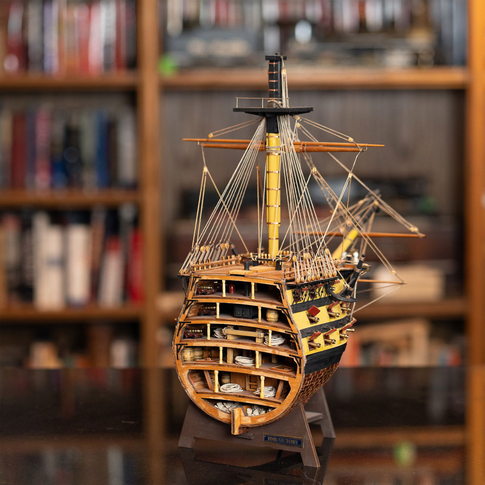 HMS Victory Wooden Model Ship with Cross-Section View (1 of 6)