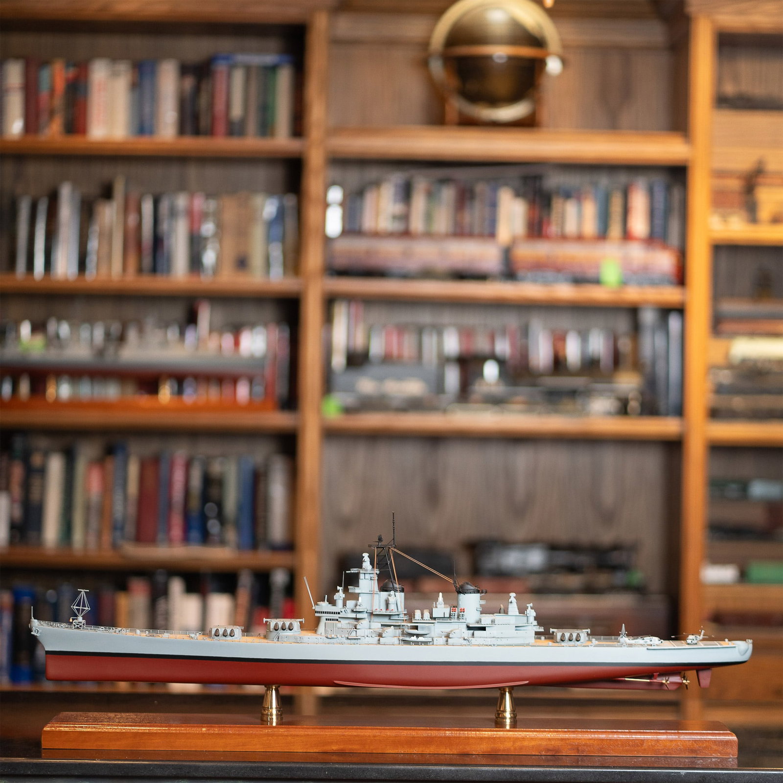 Handcrafted Scale Model of USS Missouri (BB-63) Desert Storm: This is a finely crafted scale model of the USS Missouri (BB-63), the iconic Iowa-class battleship that played a pivotal role during Operation Desert Storm (1990-1991). This detailed replica captures 
